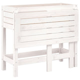 Garden Planter with Folding Tabletop White Solid Wood Pine 825122