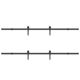 Sliding Door Hardware Kit 427 cm Steel Black 3295782