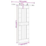 Sliding Door NARVIK Natural and Black 70 x 210 cm 3445311