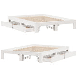 Bed Frame without Mattress White 150x200 cm King Size Solid Wood Pine 3308997