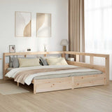 Bookcase Bed without Mattress 200x200 cm Solid Wood Pine 3324344