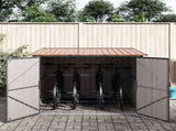 Bike Shed 3 pcs Brown 216 x 207 x 158 cm Metal 3385874