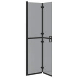 Walk-In Shower Wall Folding Black 90 x 6.5 x 190 cm 42017965