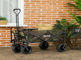 95L Folding Steel Frame Garden Trolley, with Handle - Multicolour T3398P377575