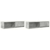 TV Cabinets 2 pcs Concrete Grey 100x31x25.5 cm Engineered Wood 861479