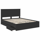 Bed Frame with Drawer Black 150 x 200 cm Engineer Wood 3411104