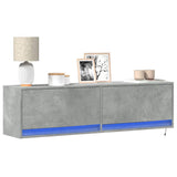 TV Wall Cabinet with LED Lights Concrete Grey 140x31x38 cm 852372
