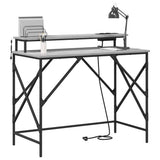 Desk with Shelf Grey Sonoma 100 x 50 x 86.5 cm Engineered Wood 859398
