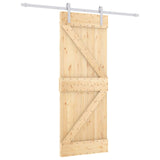 Sliding Door Natural and White 80 x 210 cm Solid Pine Wood 3444948