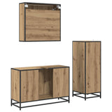 Bathroom Furniture Set 3 pcs Artisan Oak Engineered Wood 3402364