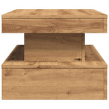 ZNTS Coffee Table with LED Lights Artisian Oak 90x50x40 cm 857715