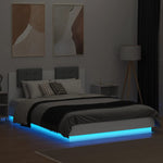 ZNTS Bed Frame with LED without Mattress White 120x200 cm 3210017