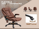 Massage Recliner Chair Heated Office Chair with Six Massage Points Microfiber Cloth 360&deg Swivel T3398P328197