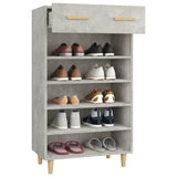 Shoe Cabinet Concrete Grey 60x35x105 cm Engineered Wood 812784