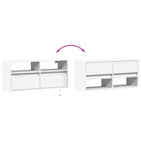 TV Wall Cabinet with LED Lights White 100x31x45 cm 852334