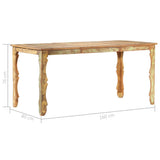 Dining Table 160x80x76 cm Solid Reclaimed Wood 286490