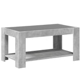 ZNTS Coffee Table with LED Concrete Grey 93x53x45 cm Engineered Wood 847556