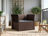 1-Seater Armchair with Cushion Rattan Look PP Brown 8011859