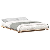 Bed Frame Brown 140 x 200 cm Solid Pine Wood 873070