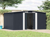 Garden Storage Shed Anthracite Steel 257x205x178 cm 47030