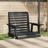 Garden Swing Chair with Metal Chains Black Solid Wood Fir 4008980