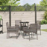 Garden Dining Set 5 pcs Grey Poly rattan 3334946