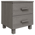 ZNTS Bedside Cabinets HAMAR 2 pcs Light Grey 40x35x44.5cm Solid Wood 340411