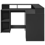 Desk with LED Lights Black 130x130x91 cm Engineered Wood 3309448