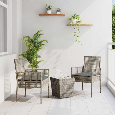 Garden Bistro Set 3 pcs Grey Poly rattan 3334957
