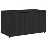 Garden Storage Cabinet Black 110x55x60.5 cm Poly Rattan 365567