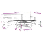 ZNTS 5 Piece Garden Lounge Set Solid Wood Pine 3186179