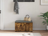 Hall Bench with Cushion with Shelf Smoked Oak 60 x 38 x 46 cm 891476