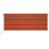 Manual Retractable Awning with Blind 4.5x3m Orange&Brown 3069440