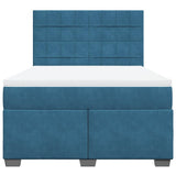 Box Spring Bed with Mattress Blue 140x190 cm Velvet 3290910