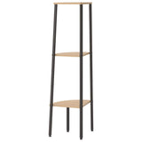 336388 3-Tier Corner Shelf Light Brown and Black 45,5x31,5x120 cm
