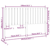Bed Headboard Black 165.5x4x100 cm Solid Wood Pine 818884