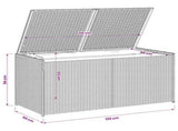 Garden Storage Box Black 283L Poly Rattan 365312