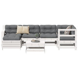 7 Piece Garden Sofa Set White Solid Wood Pine 3250917