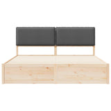 Bed Frame with Upholstered Headboard Dark Grey 200 x 200 cm 3398105