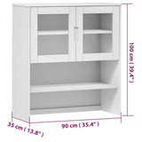 Top for Highboard MOLDE White 90x35x100 cm Solid Wood Pine 350550