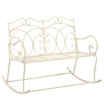 Garden Bench 104 cm Iron Antique White 45436