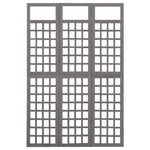 3-Panel Room Divider/Trellis Solid Fir Wood Grey 121x180 cm 316486