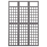 3-Panel Room Divider/Trellis Solid Fir Wood Grey 121x180 cm 316486