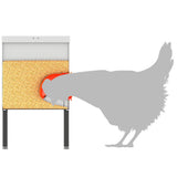 Chicken Feeder Silver 42 x 20.5 x 33 cm 15 kg Galvanised Steel 874656