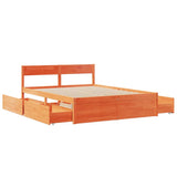 Bed Frame without Mattress Wax Brown 140x200 cm Solid Wood Pine 3282350