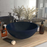 146968 Luxury Bathroom Basin Round Matt Dark Blue 32,5x14 cm Ceramic