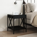 Bedside Table with Infinity LED Black 40x40x49 cm 3284096