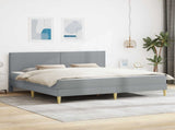 Bed Frame with Mattress Light Grey 180 x 200 cm Fabric 3415253