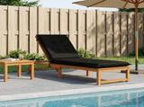 Sunlounger Cushion GEMERT 100% Polyester Black 190 x 50 x 9 cm 947347