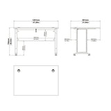 Prima Desk 120 cm in Oak with White legs 72080403AK49